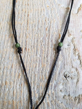Necklace with nephrite jade pendant "Circle of life"