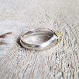 Ring with fire opal made in 925 silver and 10 kt gold