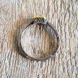 Ring with a pink tourmaline made with 925 silver and 18 kt gold