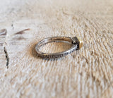 Ring with a pink tourmaline made with 925 silver and 18 kt gold