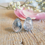 Pair of black rutilated quartz