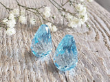 Pair of sky blue topaz briolettes