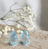Pair of sky blue topaz briolettes