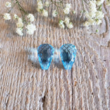 Pair of sky blue topaz briolettes