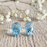 Pair of sky blue topaz briolettes
