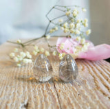 Pair of gold rutilated quartz