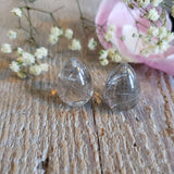 Pair of gold rutilated quartz