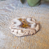 Mocaite slice, quartz