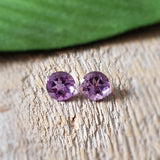 Améthyste rose de france, quartz - Paire