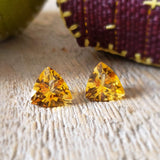 Citrine, quartz - Pair