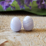 Calcédoine (bleue), quartz - Paire