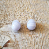 Calcédoine (bleue), quartz - Paire