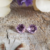 Amethyst (rose de france), quartz - Pair