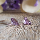 Amethyst (rose de france), quartz - Pair