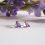 Amethyst (rose de france), quartz - Pair