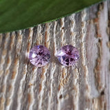 Améthyste rose de france, quartz - Paire