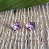 Améthyste rose de france, quartz - Paire