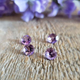 Améthyste rose de france, quartz - Lot de 4