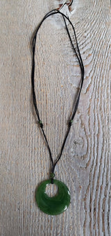 Necklace with nephrite jade pendant "Circle of life"