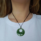 Necklace with nephrite jade pendant "Circle of life"