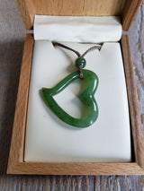 Necklace with nephrite jade  “Heart” pendant