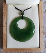 Necklace with nephrite jade pendant "Circle of life"