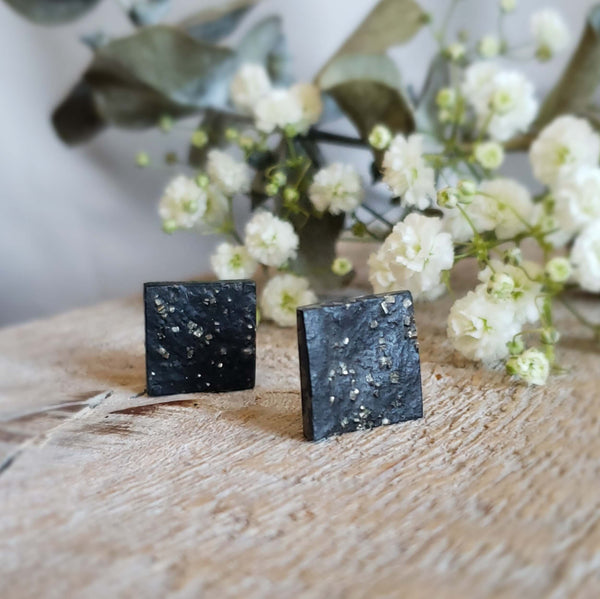 Slate and pyrite - Pair