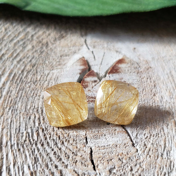 Rutilated Quartz - Pair