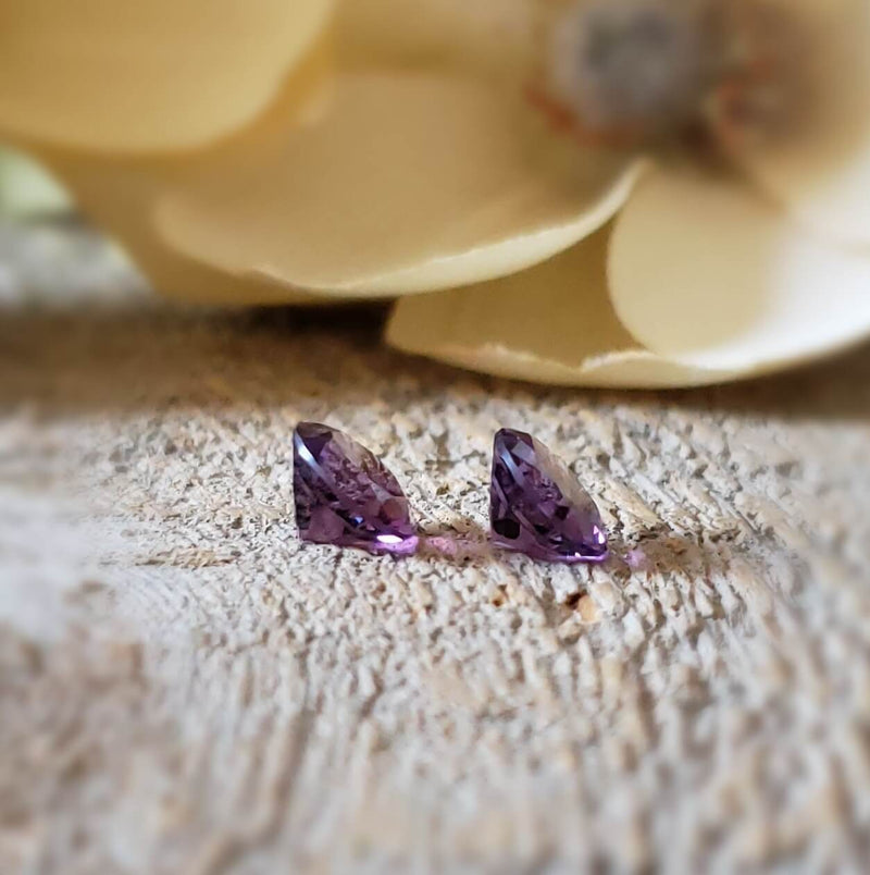 Amethyst, quartz - Set of 4