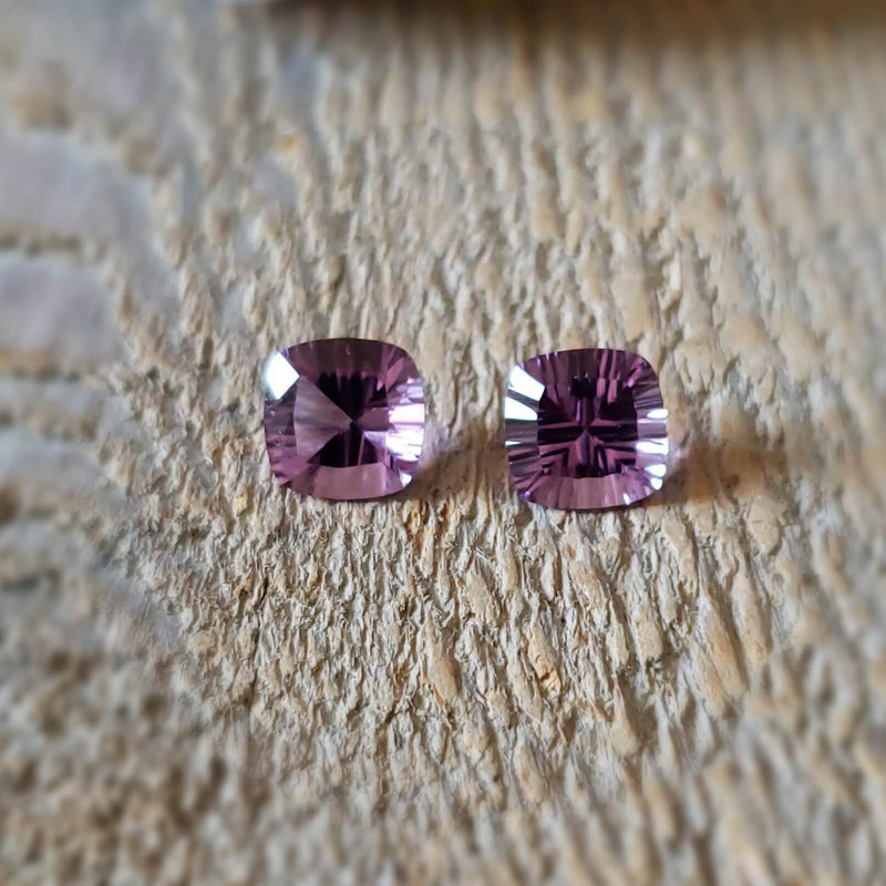 Amethyst, quartz - Pair