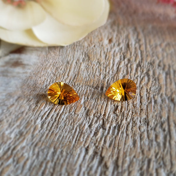 Citrine, quartz - Paire