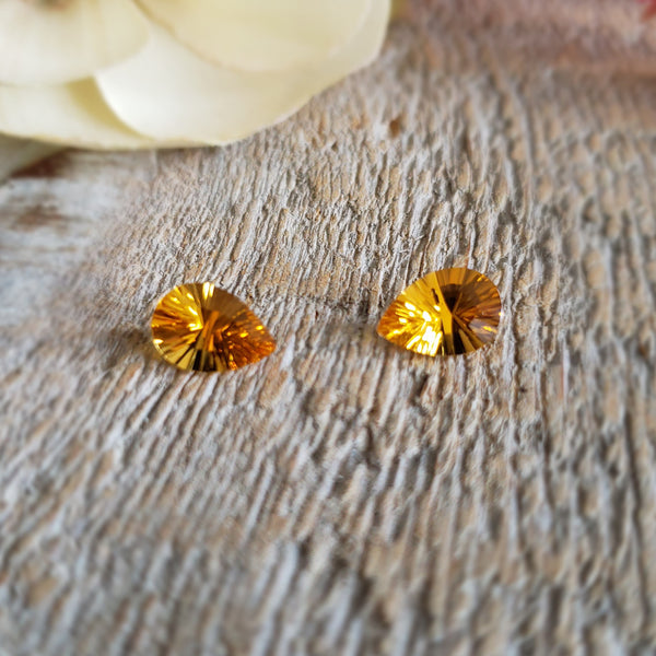 Citrine, quartz - Paire