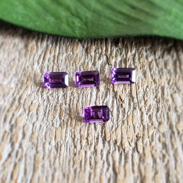 Amethyst, quartz - Parcel of 4