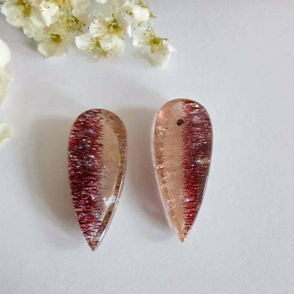 Quartz with hematite inclusions - Pair